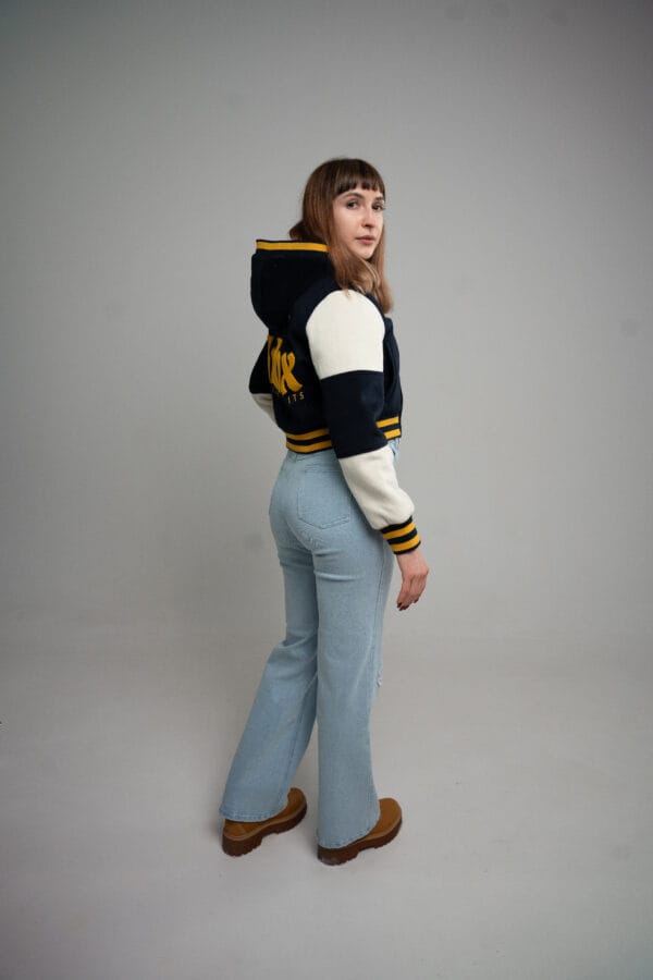 GRADOX straight fit denim jeans, model wearing size S