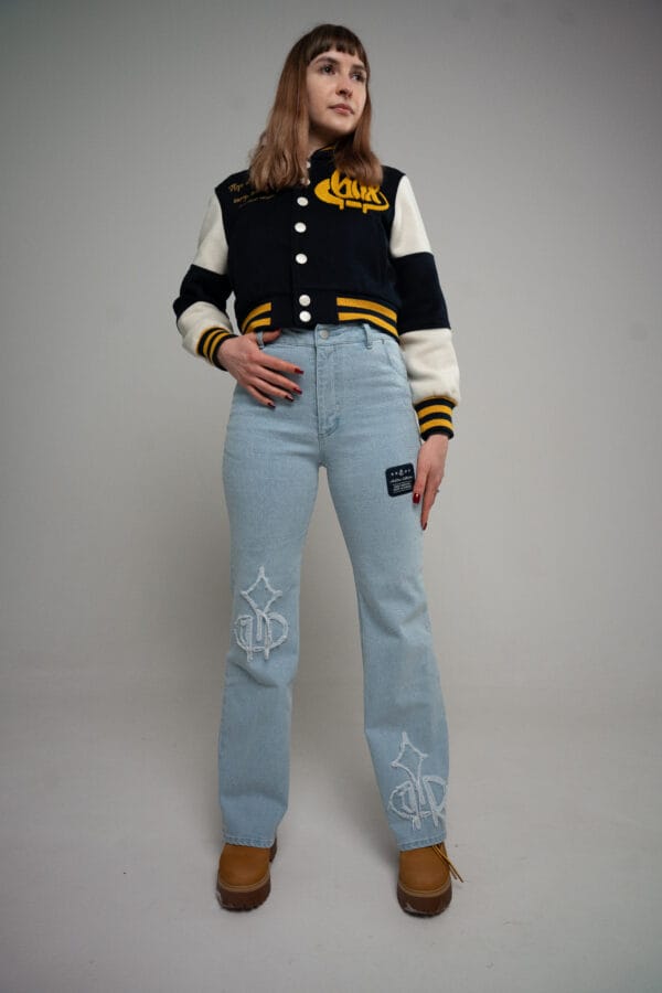 GRADOX straight fit denim jeans detail